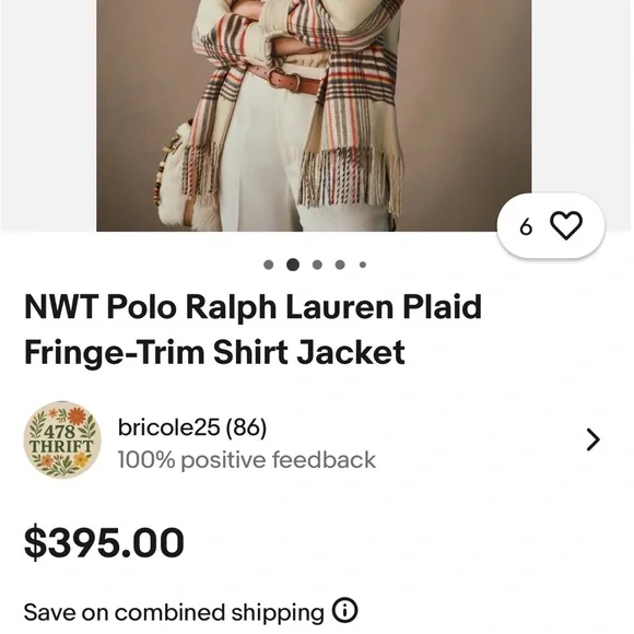 Polo Ralph Lauren Western Fringe Trim Plaid Wool Jacket - Picture 14 of 14